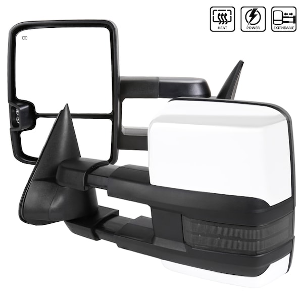 Spec-D Tuning 88-98 ChevyC10 TwngMirror ChrmCvr Pwr Htd Smk LED, RMX-C1088G2GLEDHP-FS RMX-C1088G2GLEDHP-FS - main
